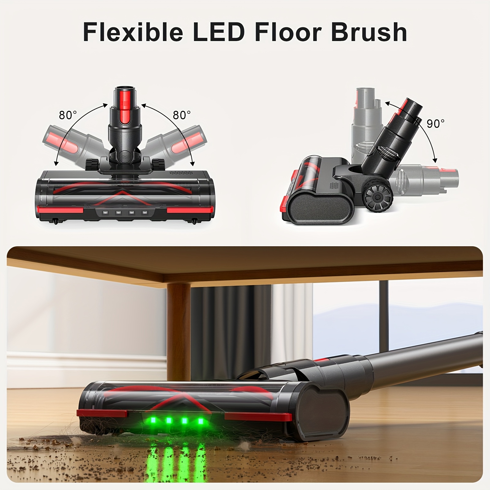 Lubluelu G11 Stick Vacuum Cleaner 45000Pa Super Suction, Upgraded V-Shaped Anti-Tangle Brush & 6-Stage Filtration System, 50 Min Runtime, Quiet 62dB, Pet Hair /Hard Vacuum with Global Voltage (100-240V) - Plug, Ideal
