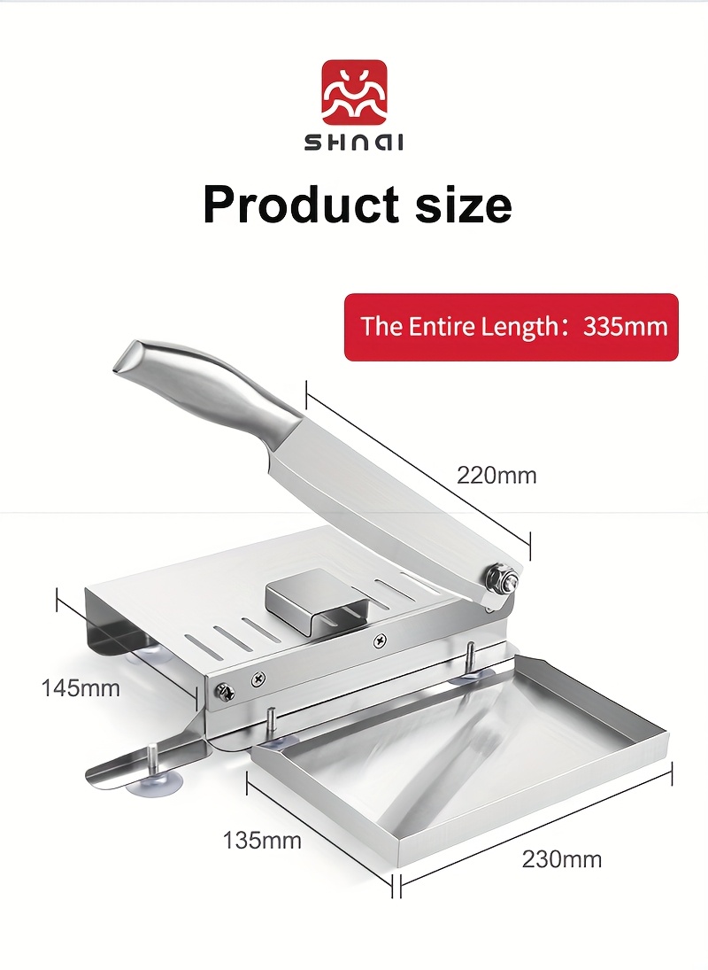 stainless steel manual slicer meat cutter cutter slicing knife easy to clean stainless steel manual meat cutter suitable for   beef vegetables and     gadget Product details 9