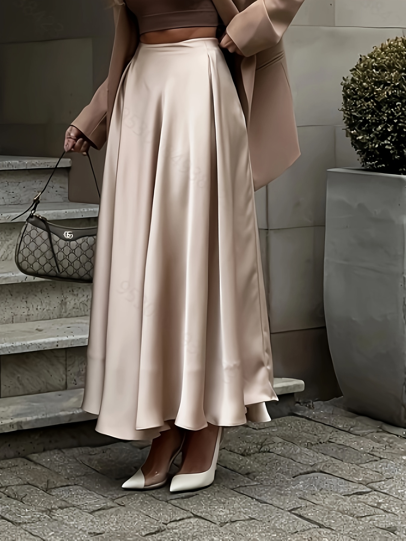 elegant high waisted length train mermaid skirt solid black Temu