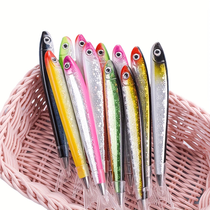 

4pcs Fish-shaped Ballpoint Pens - Ideal For School & Office, Cute Ocean Theme Supplies, Realistic Design, Back To School, Daily Use, And Gifts