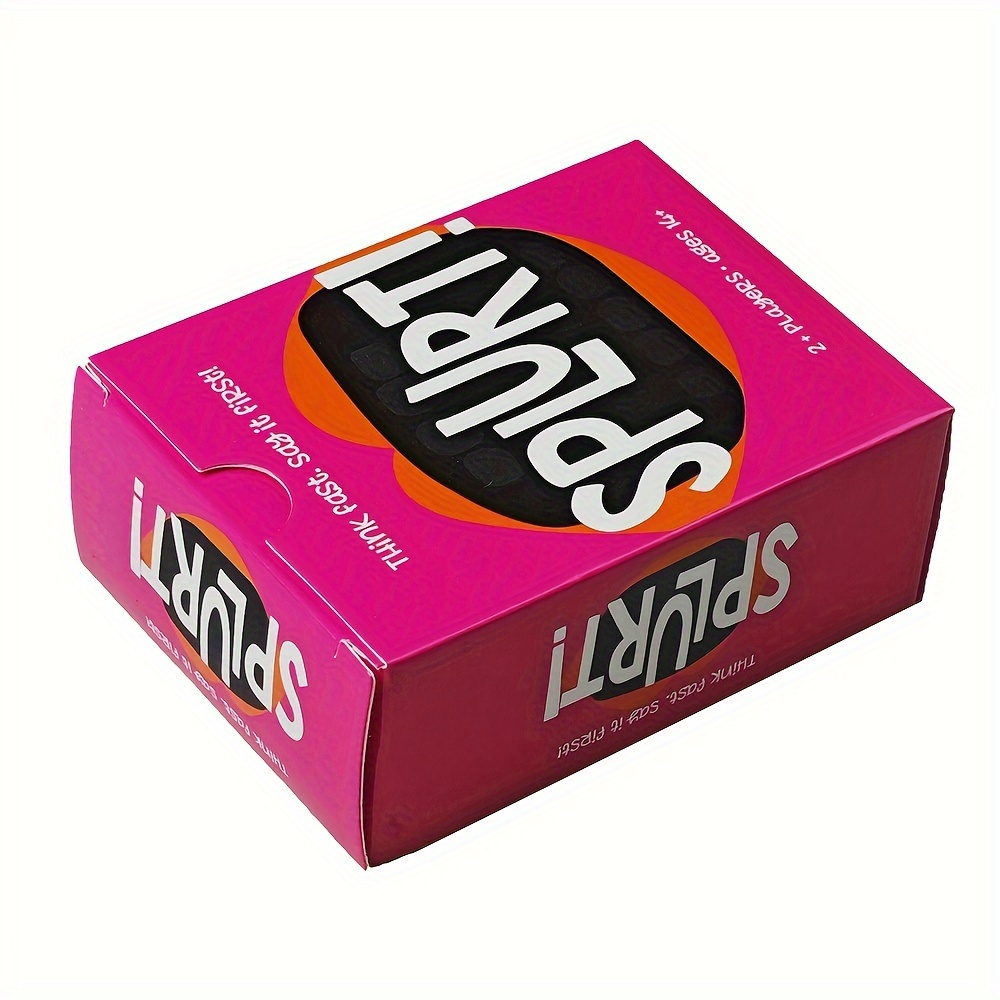 1 Deck Splurt Card Game - Quick Thinking & Speaking Party Game for 2 Players, Ages 14+, Cardstock Material