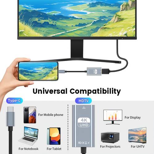 type c to hdtv adapter 4k usb c to hdtv male to female adapter high definition picture transmission converter display adapter for phone tablet computer plug and play please your device supports dp output before purchase