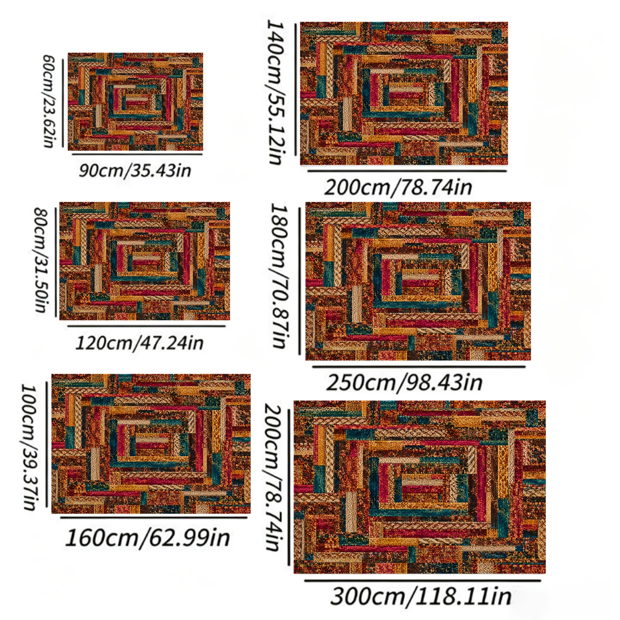 TEMU Modern Geometric Pattern Outdoor Mat Living Room Mat Home Vibrant Colors Geometric Sense Warm And Comfortable Living Room Decor