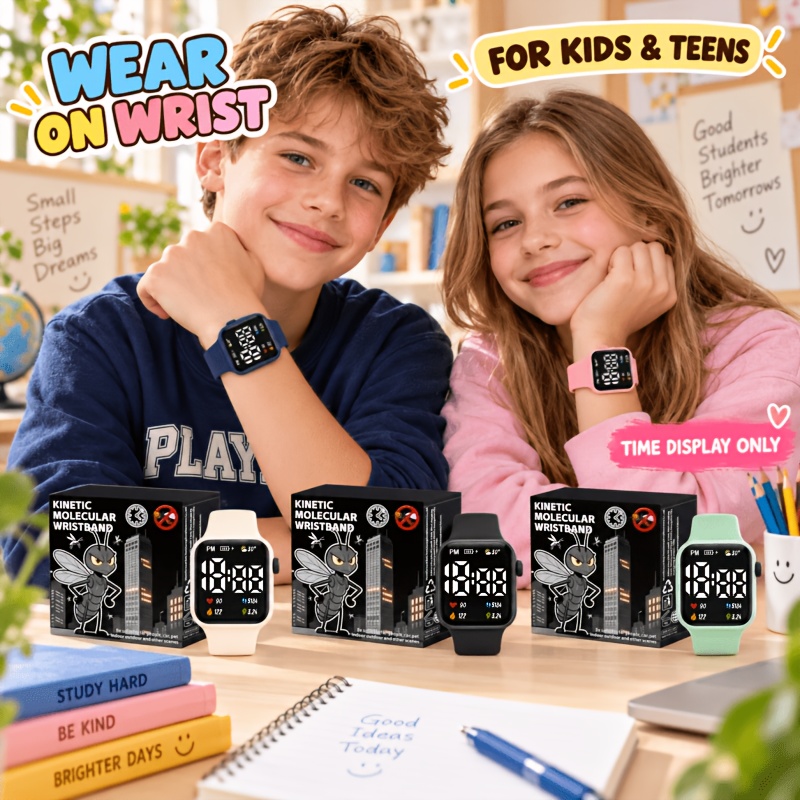 Large Screen Square LED Digital Watch for Students