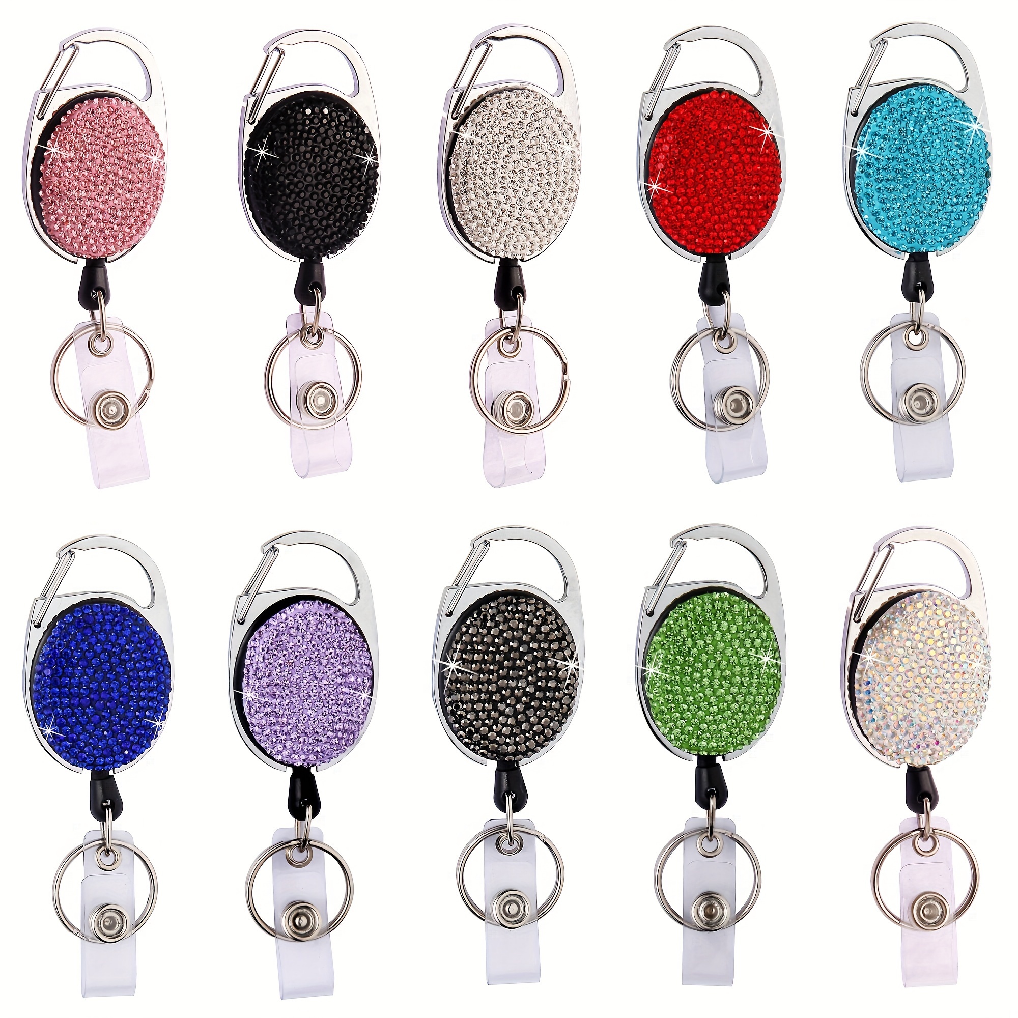 

1pc Fashionable Retractable - Pvc, , Rhinestone , Tool , No Needed, Keychain , For Day, & Key , 24" , For Nurses, ,