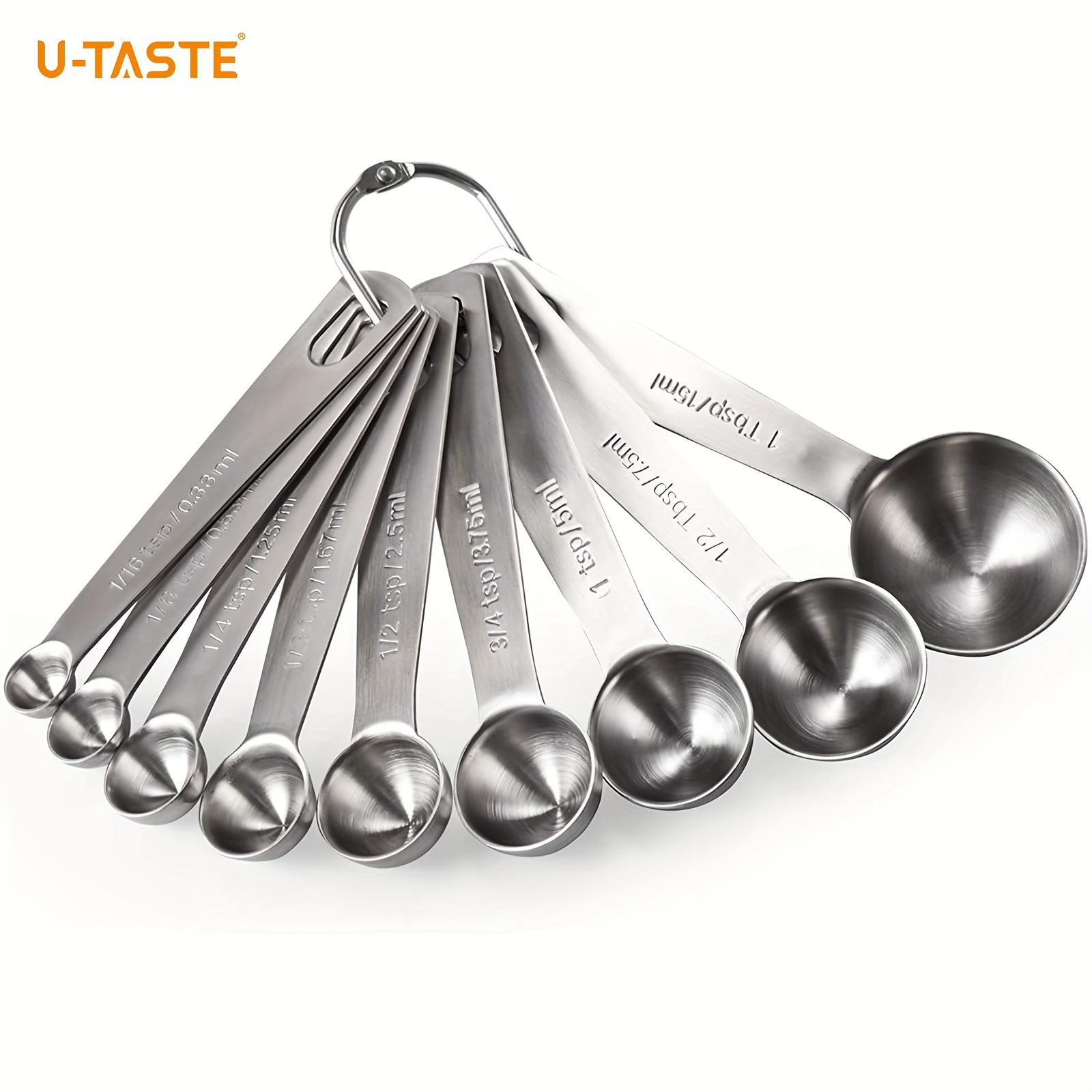 

U-taste 18/8 Stainless Steel Measure Spoons Set For Kitchen Cooking Baking Dry And Liquid Ingredients