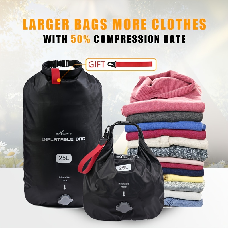 Image of Set Of 1/2/3 Vacuum Compression Storage Bags, 25l, Space- Design With Manual Valve, No Pump Needed, Ideal For Home Organization And Outdoor Travel