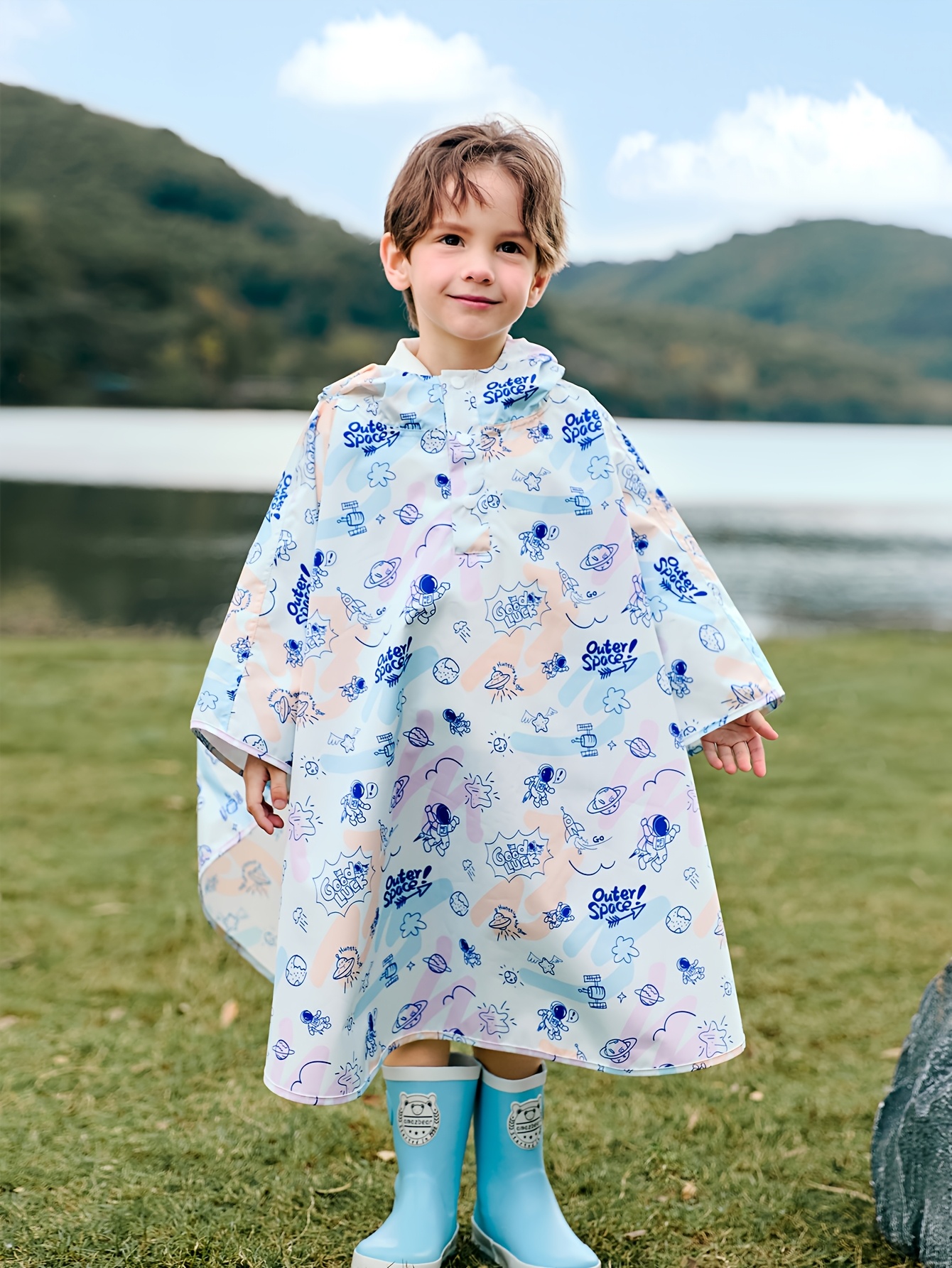 hooded rain poncho lightweight outdoor cape boys Temu South Africa