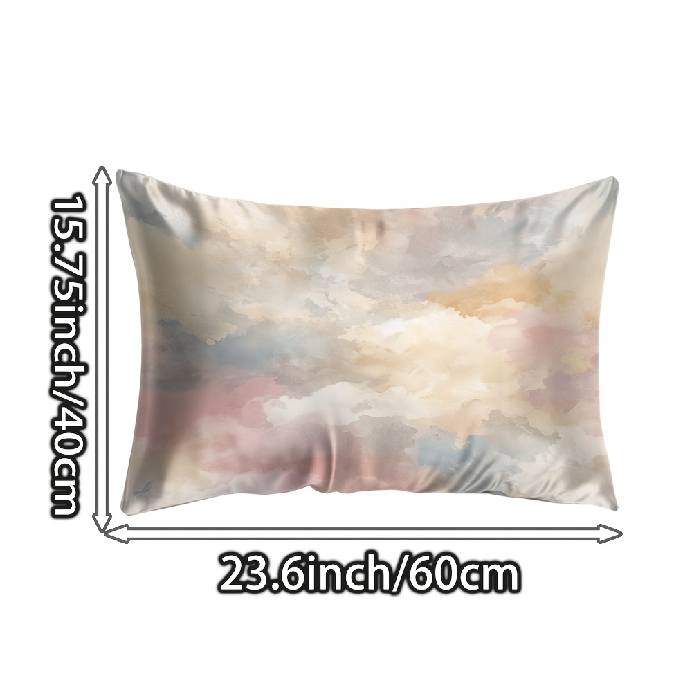TEMU 1pc-soft - Watercolor - Style Cloud - Like Patterns Double Sided Printed Silk Pillowcase/home Decoration/pillow Cover/silk/ice