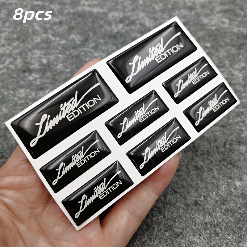 TEMU 8pcs Edition 3d Car Badge Waterproof And Wear-resistant Car Interior Center Console Steering Wheel Window Door Handle Universal Personalized