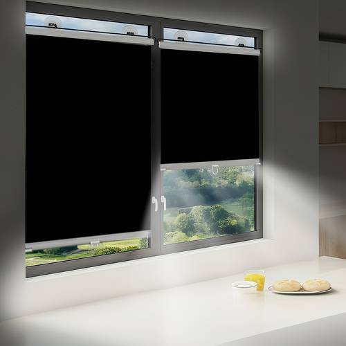 1pc blackout retractable shade no drilling required pvc material insulating effect suitable for office sunroom kitchen room home insulation uv protection
