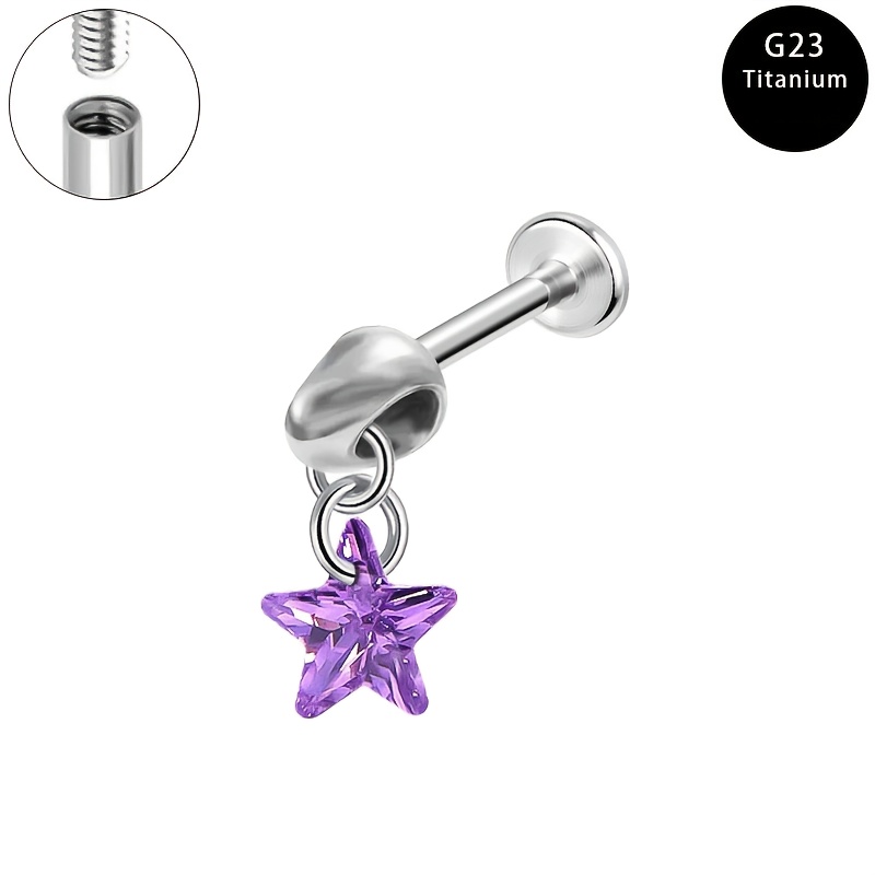 TEMU 1 Titanium Alloy Lip Stud Earring Bone Piercing Jewelry, Daily Wear Earrings, Body Jewelry, , Elegant Studs, Highquality Metal, Hypoallergenic