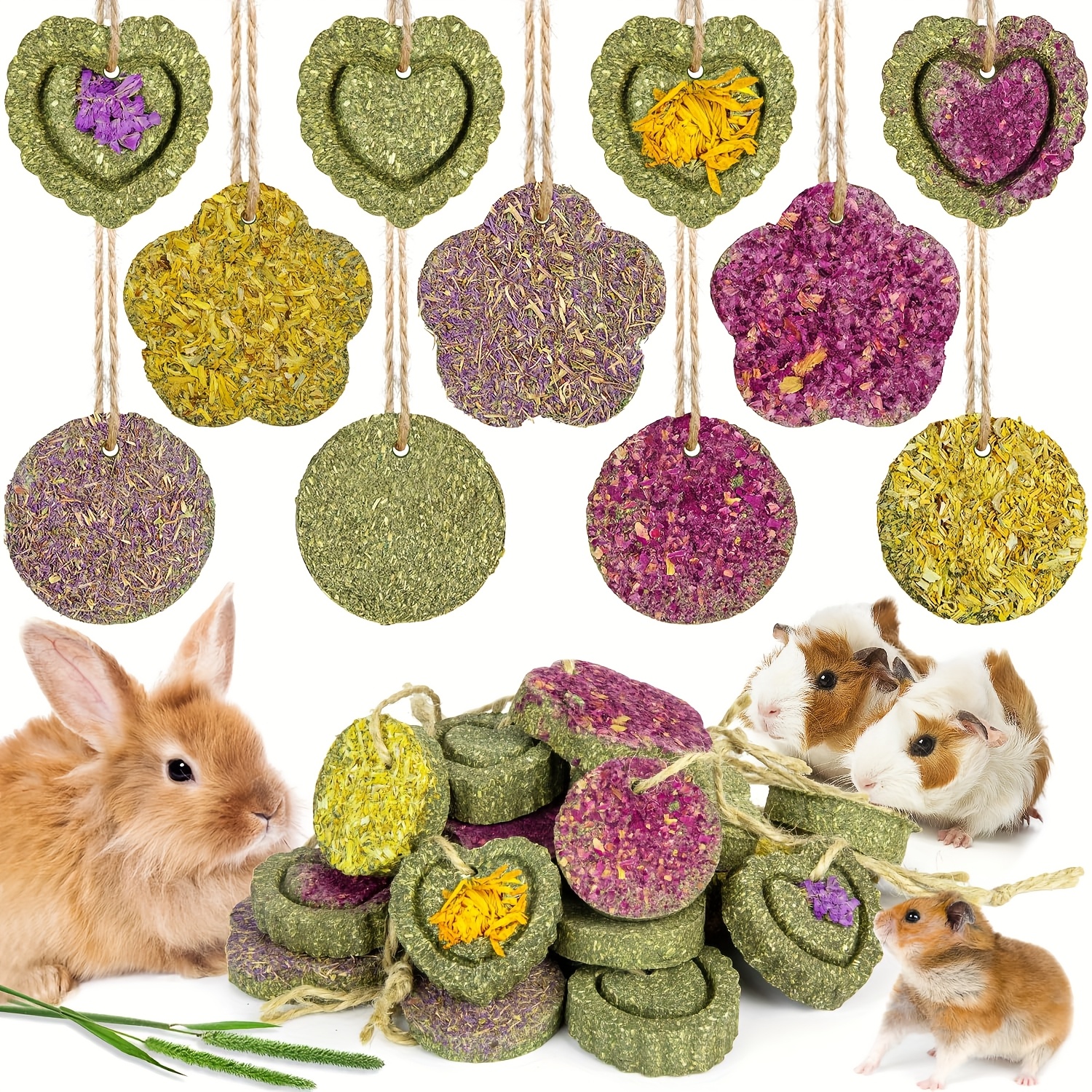 TEMU 18pcs Of Rabbit Toys Toys, Rabbit Hanging Rope Dry Toys To Boredom, Rabbit Toys Rabbit Teeth Grinding Toys Suitable For Guinea Pigs, Rabbits,