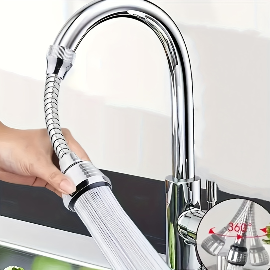 

versatile Use" 360° Rotating Kitchen Faucet Extender - Anti-splash, Water-saving Aerator Nozzle For Sink & Bathroom