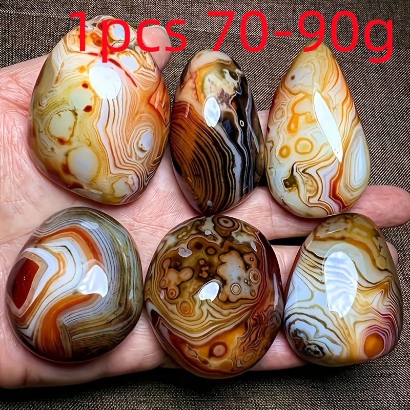 TEMU Pièce ornementale 1 pièce avec manche en agate torsadée naturelle pour et comme meilleur cadeau, agate quartz polie aléatoire