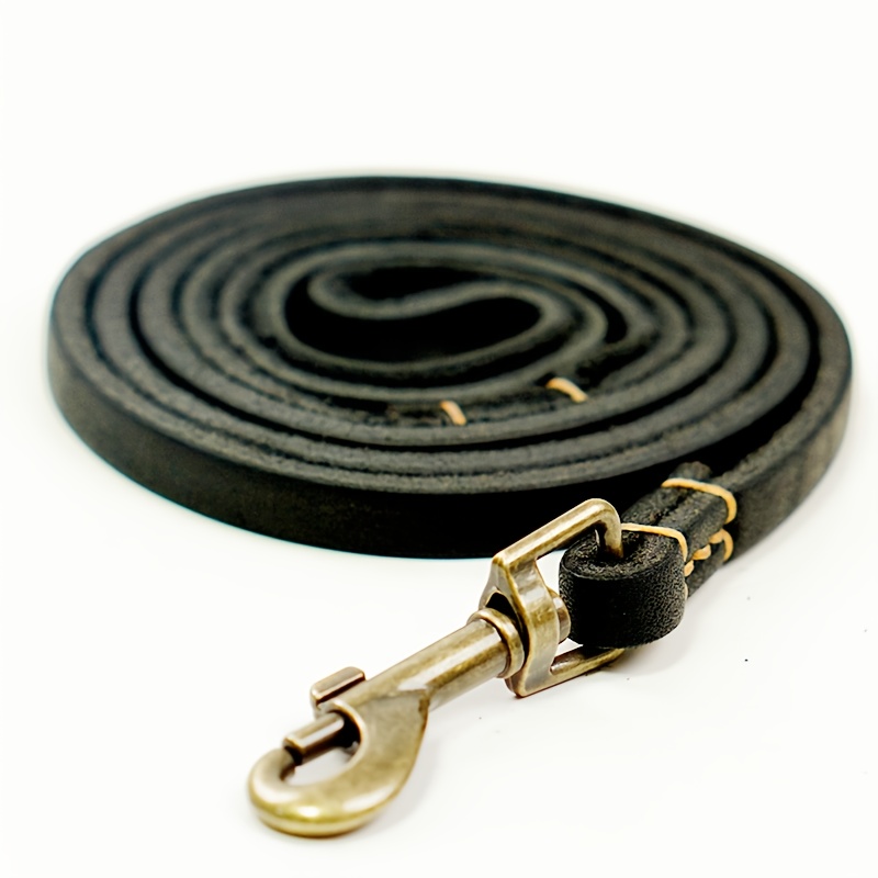 TEMU Zcaynger Leather Dog Leash 6ft X 1/2 Inch Heavy Duty Dog Training Leash Soft And Strong Leather Leash For Small And Medium Dogs Brown