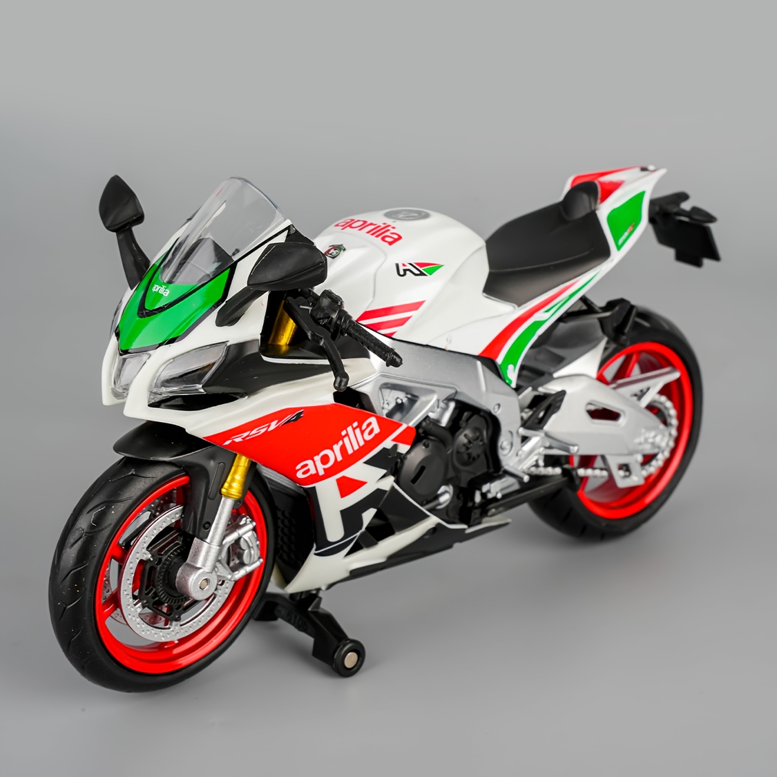 Image of 1:24 Scale Simulation Rsv4 Rr1000 Heavy-duty Motorcycle Model | Alloy Figurine, Manual Operation, Push-type, Rmz City Brand, Ideal For Collectors And Birthday Gifts