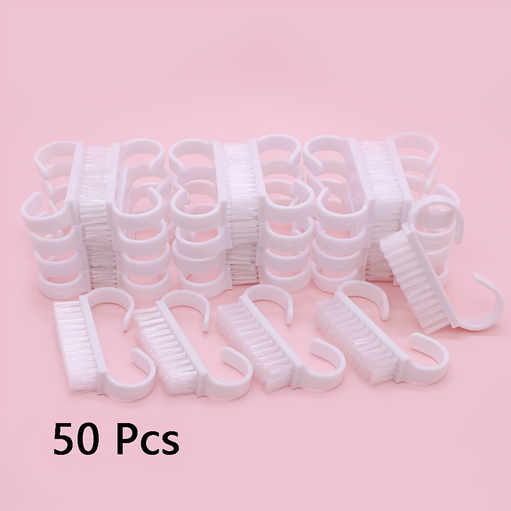 E-shop 50 Stück Nagelbürste Nylon Fingernagel Reinigungsbürste, Nagelbürste zum Reinigen, Kleine Griff Nagelbürste Reiniger Werkzeuge für Zehen und