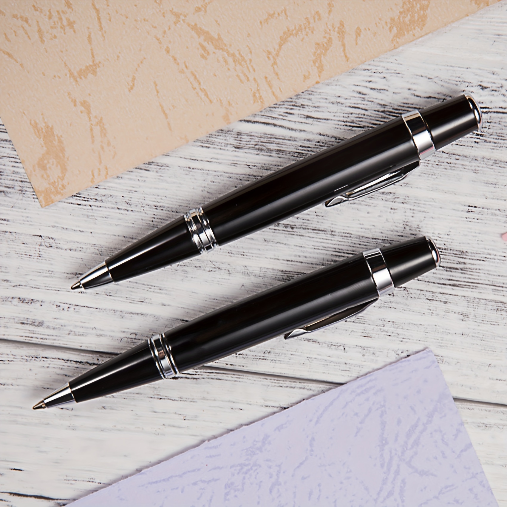 

1pc Huashi Lai Unique Design Mini Short Metal Ballpoint Pen Business Gift Pen Available In Black Ink And Blue Ink