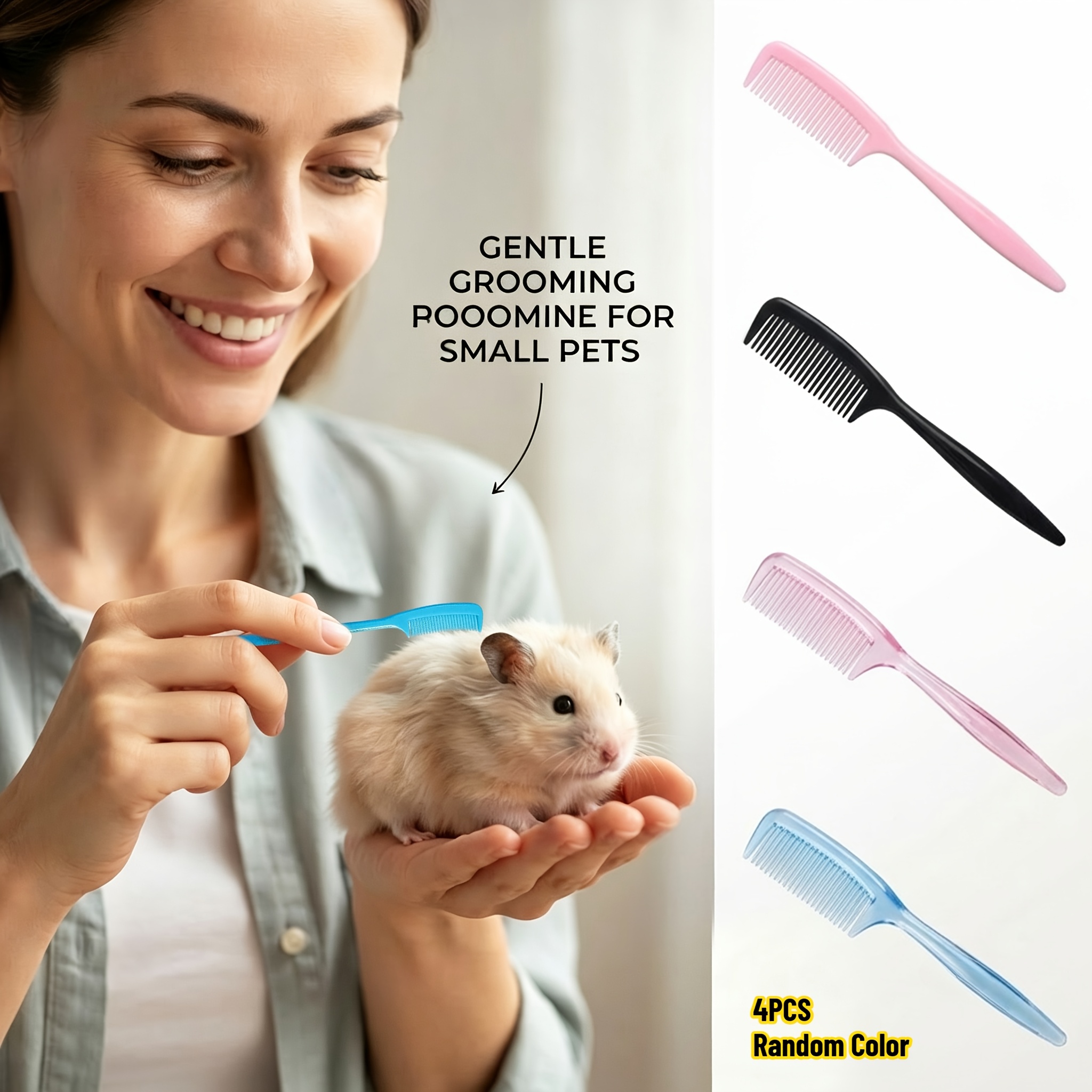 4pcs Mini Pet Grooming Comb Set for Small Animals