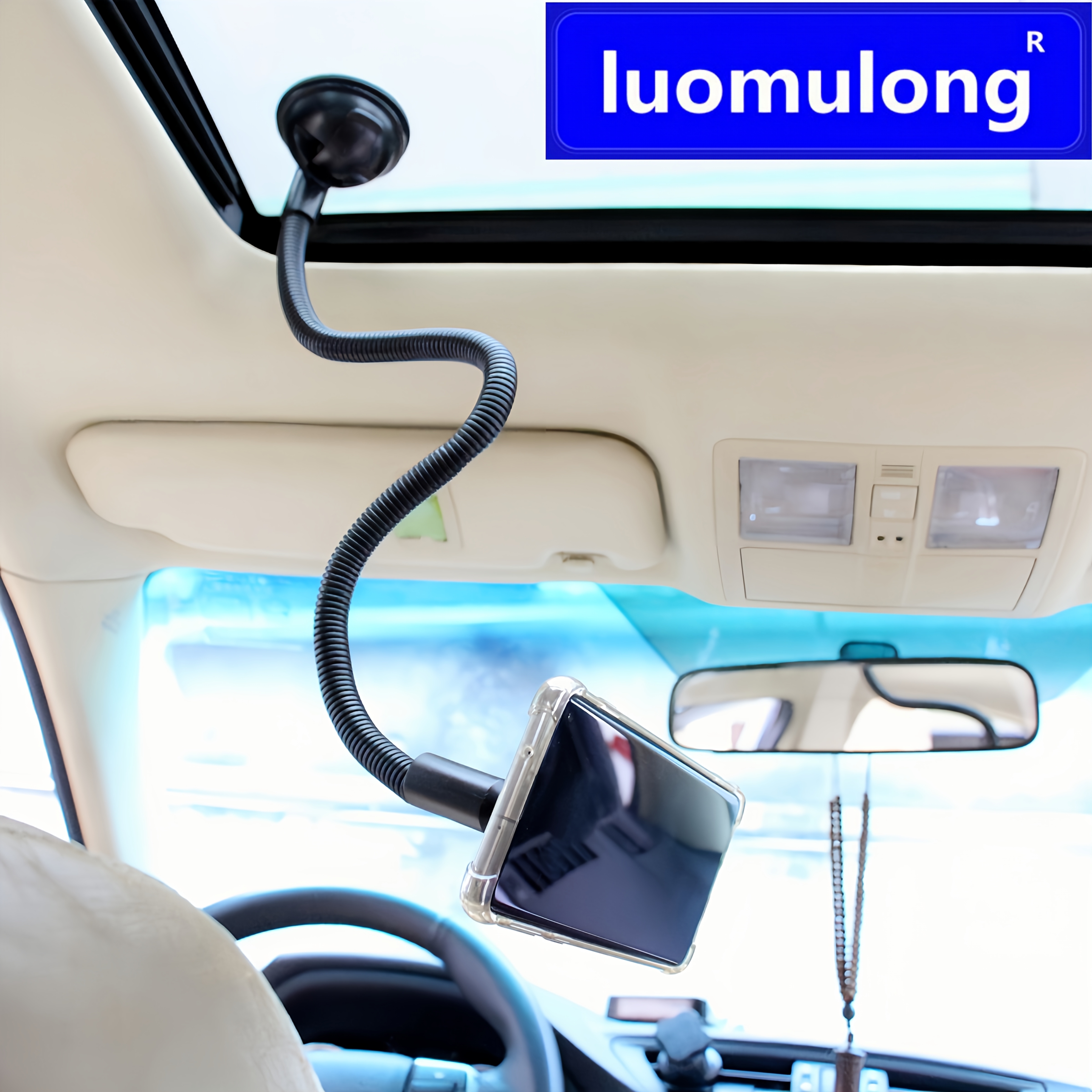 

Support Magnétique pour Téléphone de Voiture LUOMULONG - Col de Cygne Réglable et Extensible de 52cm, Convient aux Smartphones et , Ventouse Forte, Installation Facile