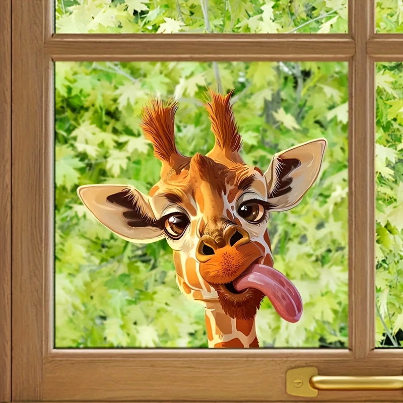 Cute And Giraffe Car Window Stickers, Window Stickers - Suitable For Decoration