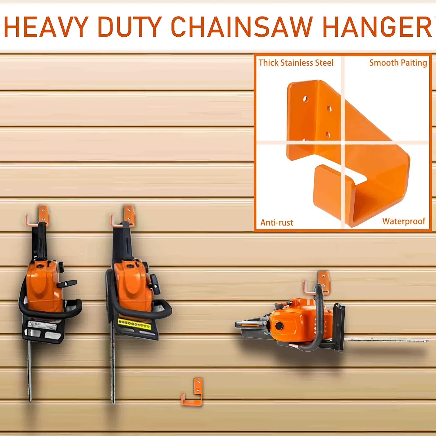 Image of Chainsaw Hook Heavy-duty Chainsaw Stand Storage Rack Mounting Bracket Suitable For Garden Garage Wall-mounted Chainsaw With Anchor And Screw Kit, Storage Racks