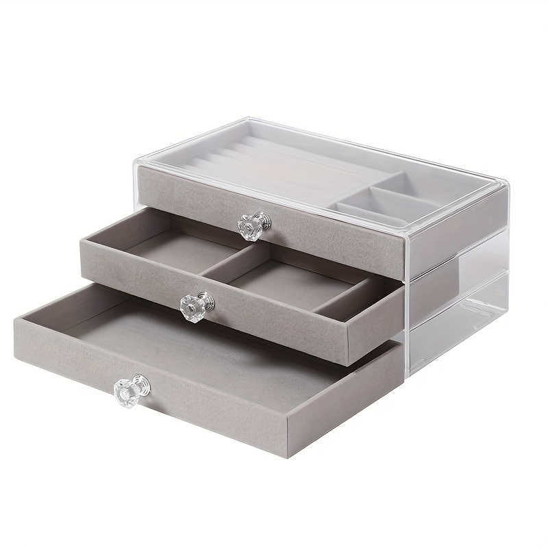 3 stufige transparente schmuckbox weichem stofffutter  - Temu Germany