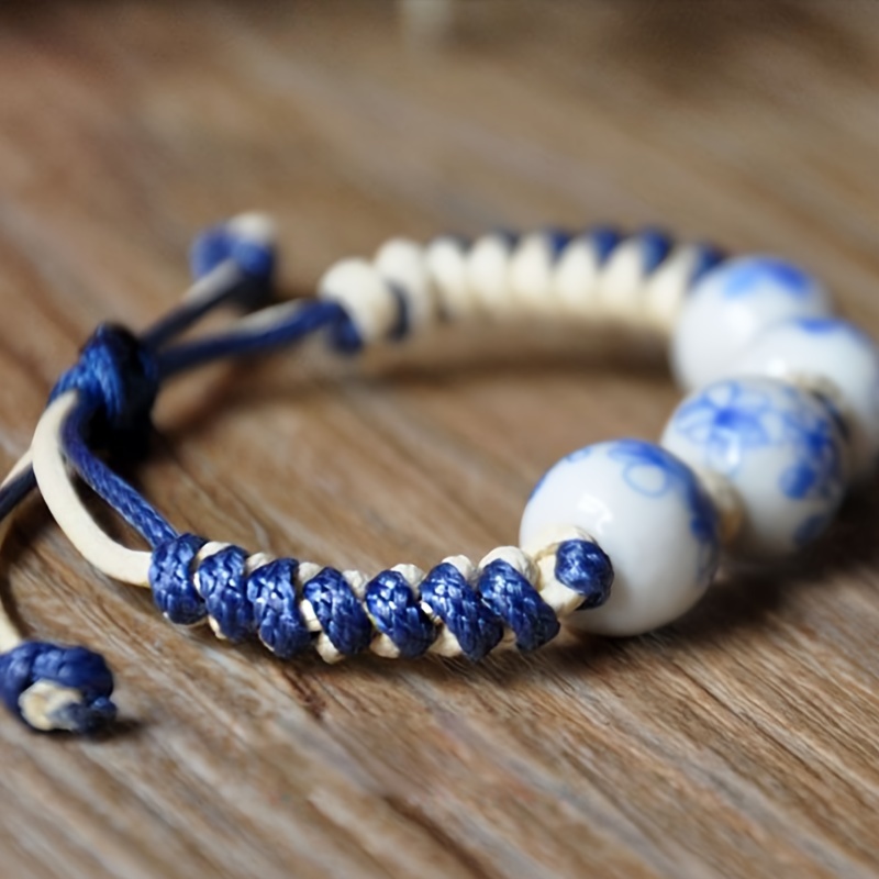 Porcelain Beaded Adjustable Bracelet, Everyday Wear