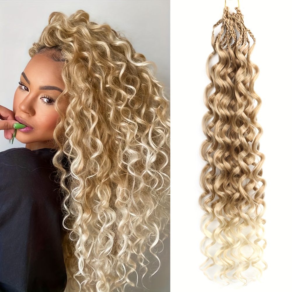 

Gogo Crochet Hair Extensions: 18 Inch Pre-looped Ocean Wave Braiding Hair - Soft, Bouncy Synthetic Afro Curls For Women