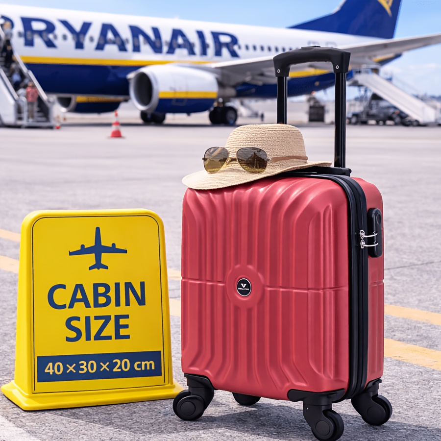 TEMU Ryanair, Low-cost Airline, Eu Regulations For Cabin Luggage 40x30x20cm Dimensions. Fresh And Minimalist Mini Carry-on Suitcase With Detachable