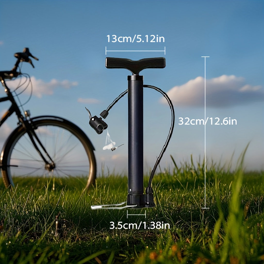 1pc portable high pressure bicycle pump with dual valves durable   manual operation up to 160 psi   3 in 1 inflation needle ideal for bike tires   balloons bike pump details 10