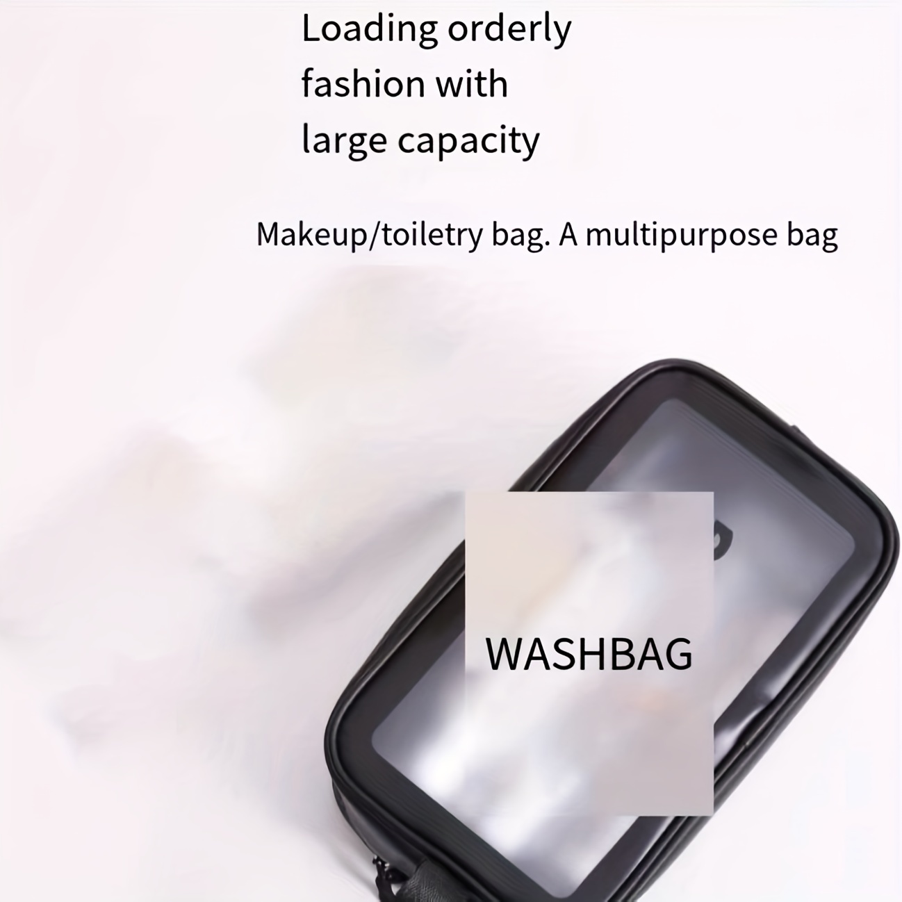 1pc Waterproof PVC Toiletry Bag - Lightweight Travel Cosmetic Organizer with Clear Window, Stain-Resistant Minimalist Design, Top Handle & Zipper Closure for Beach, Gym, Commute, Gym Storage | Sleek Appearance | Stainresistant Material, Toiletry Travel Bag