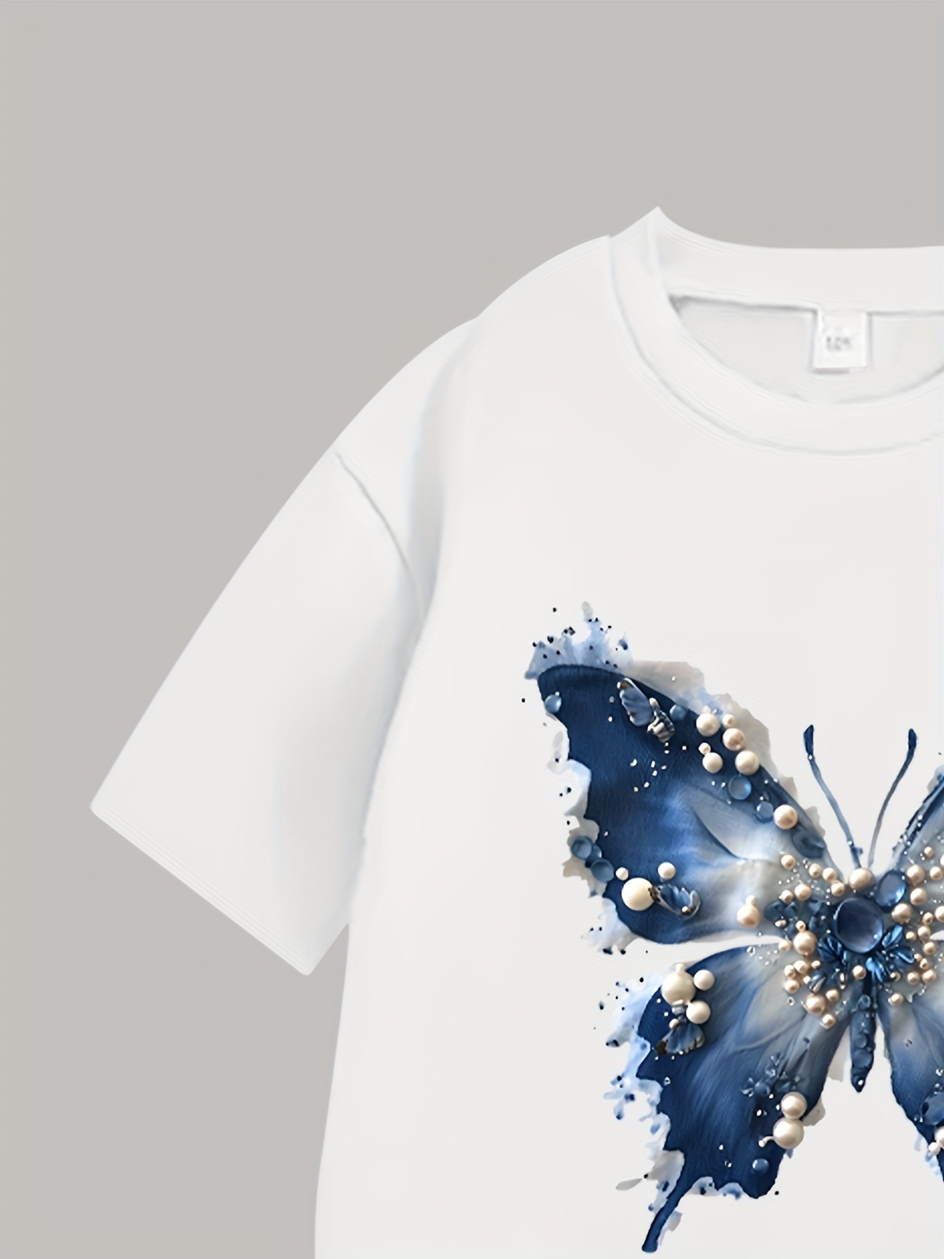 1pc Girls' Short Sleeve T-Shirt with Bow Print, Trendy Casual Comfortable Top for Spring/Summer/Autumn Season, Medium/Large Size