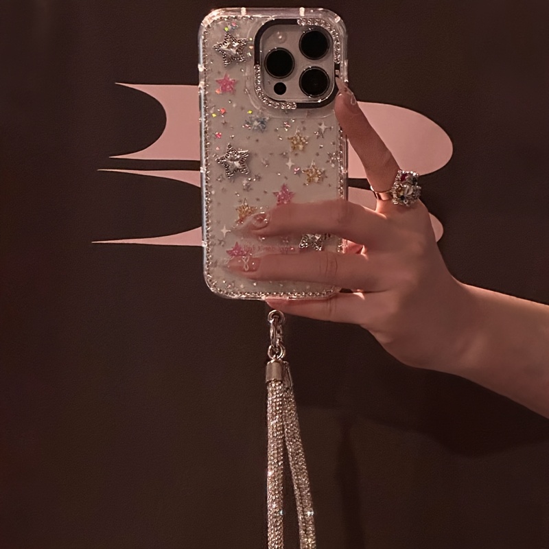 TEMU Phone Case - Phone Case Suitable For Iphone | Ind -studded Phone Case With Chain, Suitable For Iphone 11, 12, 13, 14, 15, 16 Pro Max