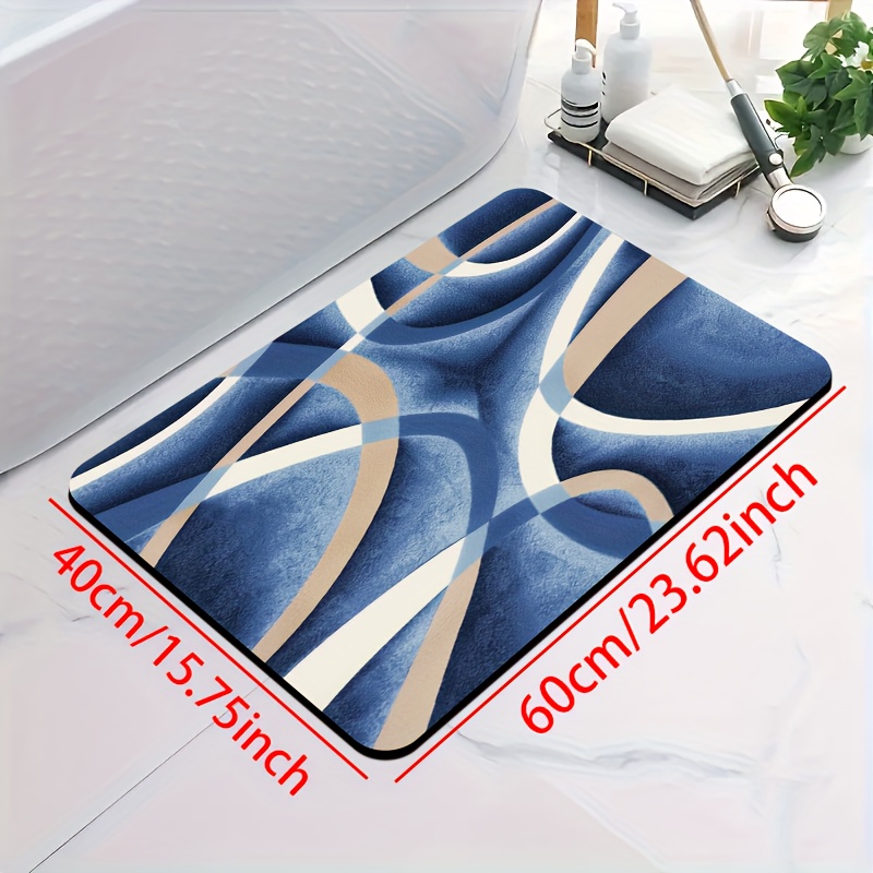TEMU 1pc Tapis de Bain en Diatomite avec Tapis de Bain en de Diatomite - Séchage Rapide, Dos en Caoutchouc Antidérapant, Tapis de Douche et