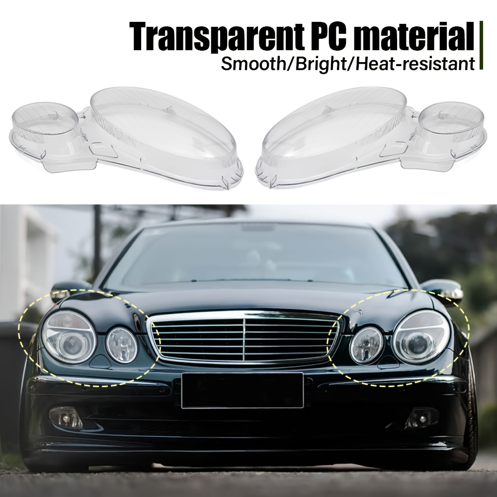 item picture 2pcs transparent lamp cover lenses high quality and durable mercedes front light shell suitable for 2002 2008 mercedes       e240  