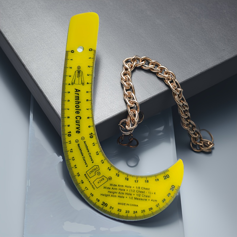 TEMU 1pc Armhole Curve Ruler, Clothing Ruler, Clothing Template, Drawing Ruler, Ruler, Quilting Ruler, Garment Pattern Making Ruler, Cutting Ruler,