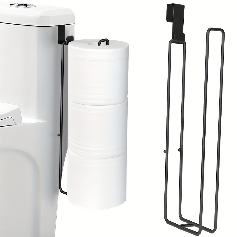 no drill toilet paper holder toilet paper roll rack for the bathroom   for door kitchen paper towel holder black
