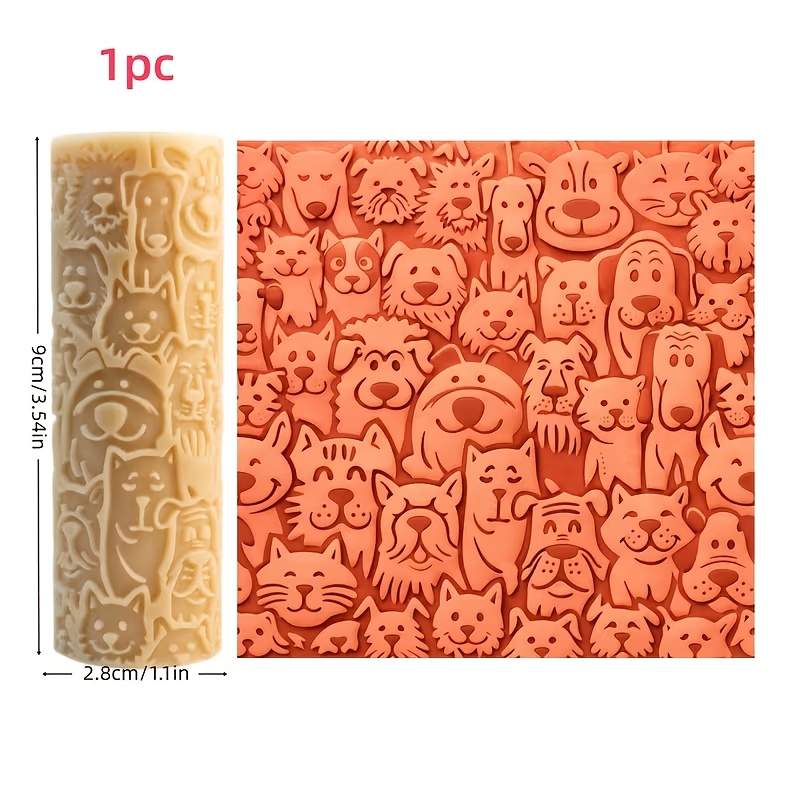 TEMU 1pc Versatile Texture Roller, Suitable For Soft Ceramic Embossing Tools, Durable Plastic Process Roller With , Suitable For Pottery, Coasters,