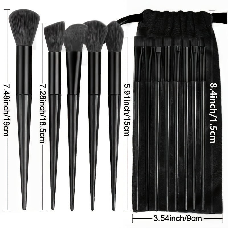 13-Piece High-Quality Black Makeup Brush Set