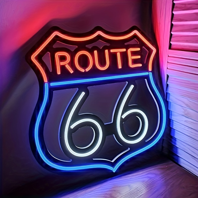 

Route 66 Led Neon Sign Art Wall Lights For Bar Club Bedroom Windows Glass Hotel Pub Cafe Wedding Birthday Party Gifts