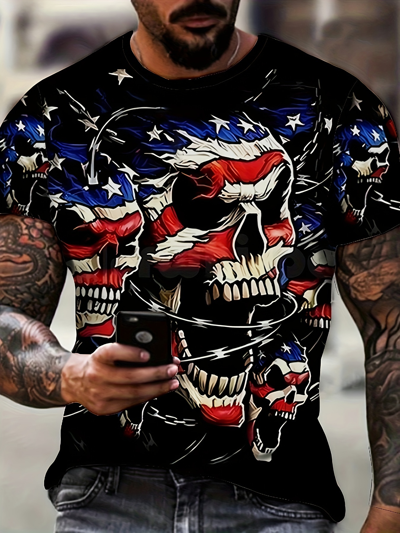 Camisa Casual Manga Corta Estampado Bandera Americana Hombre - Temu Mexico