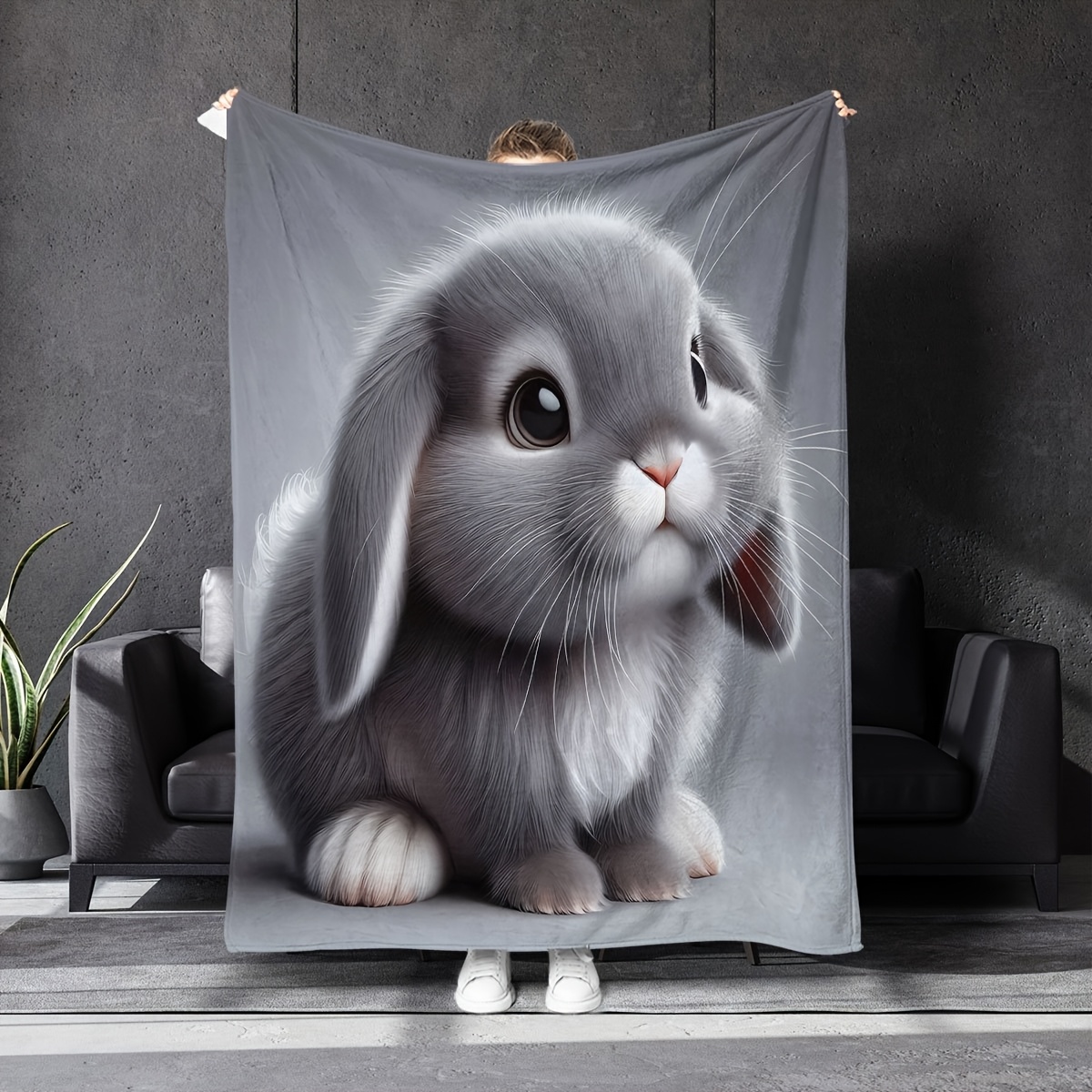 

Adorable 3d Cartoon Plush Blanket - Versatile For All , Sofa, Travel, Bedroom, Car, Office - Soft Polyester Knit