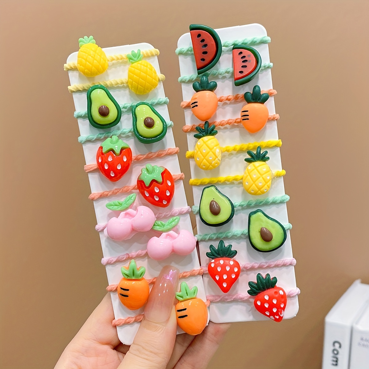 Image of 20pcs Of Fruit Hair Ties, Random Styles, Do Not Damage Hair, New Korean Style Hair Additions, Cute And Super Adorable Headwear