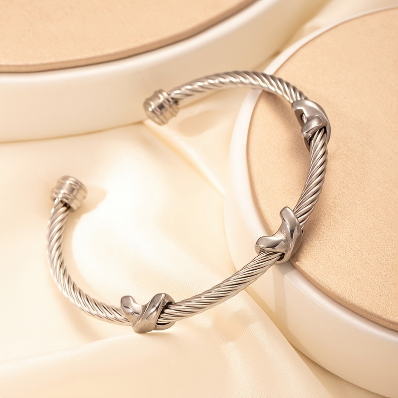 Adjustable Stainless Steel Cross Bracelet