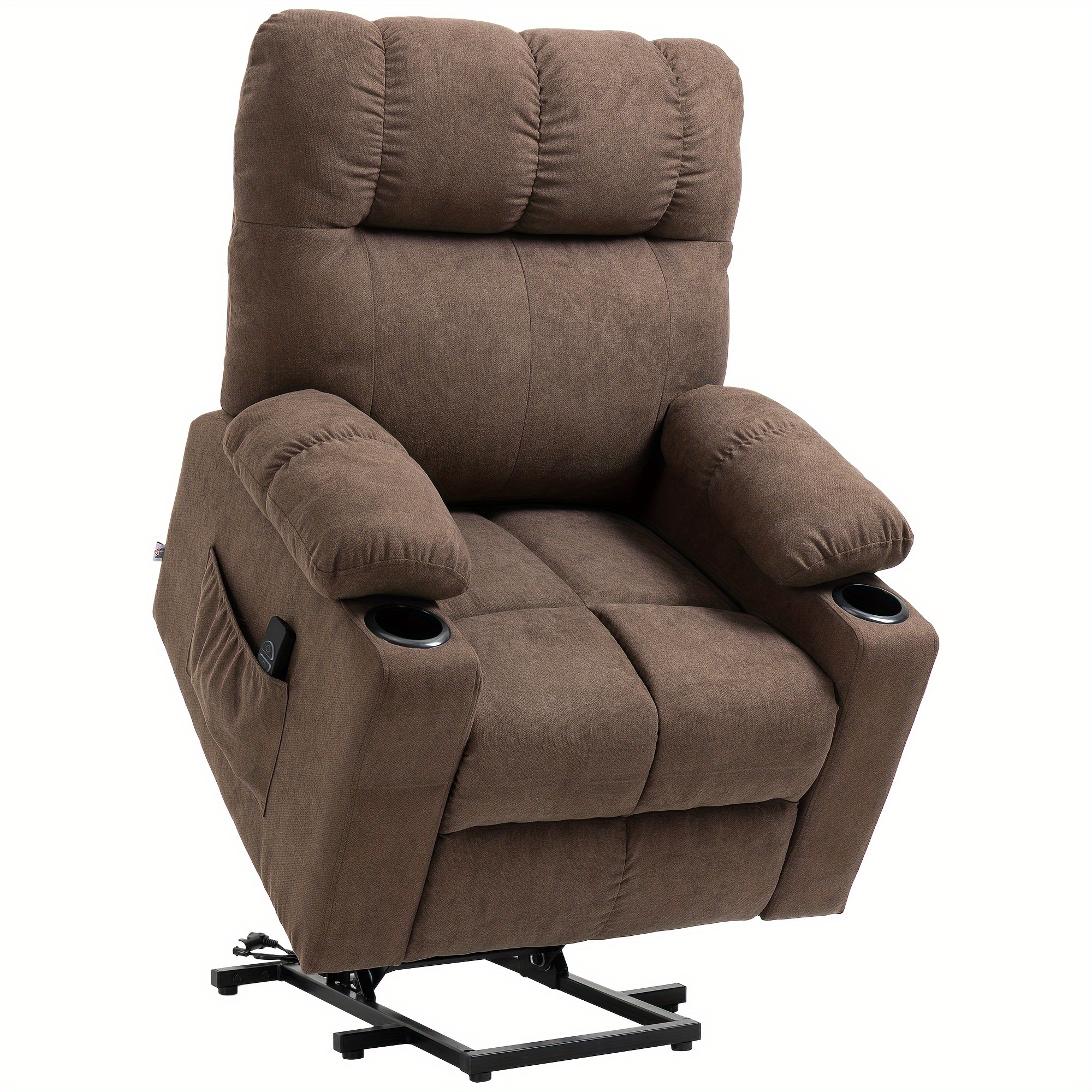 

Homcom Electric Chair Recliners For Elderly, Oversized Living Room Recliner Chair With Remote Control, Cup Holders, And Side Pockets, Brown