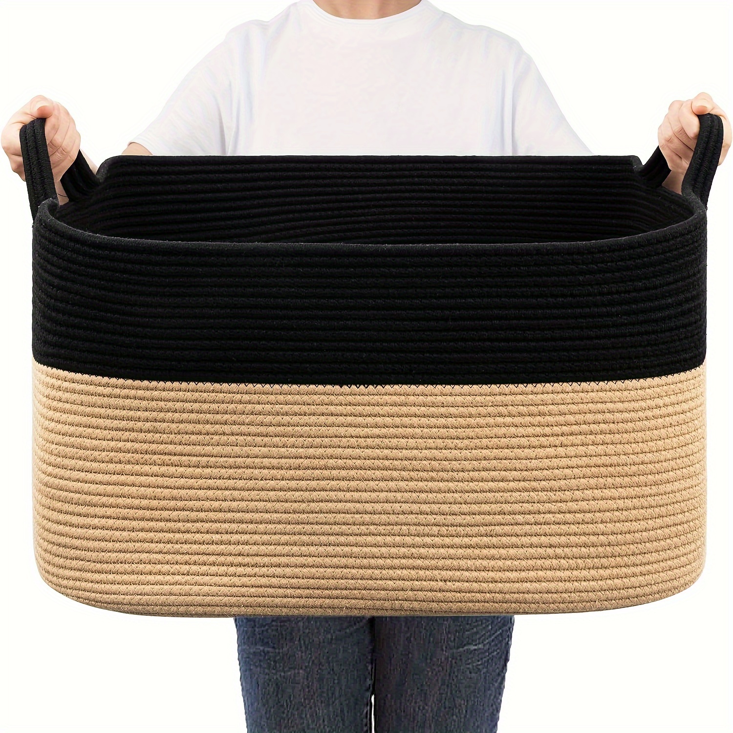 Large Woven Baskets Woven Storage Baskets Decorative Baskets 20''x20''x13'' Storage Bins Woven Baskets with Handles