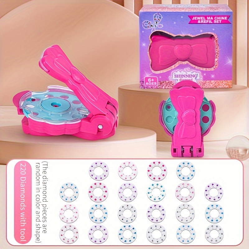 Image of No Battery Hair Jewels Stamper Diy Set, With Glam Styling Tool, Load Click Glitter Anything, Birthday Halloween Christmas Thanksgiving Day Toy Gift For Girls, Accessories With Random Color And Style.