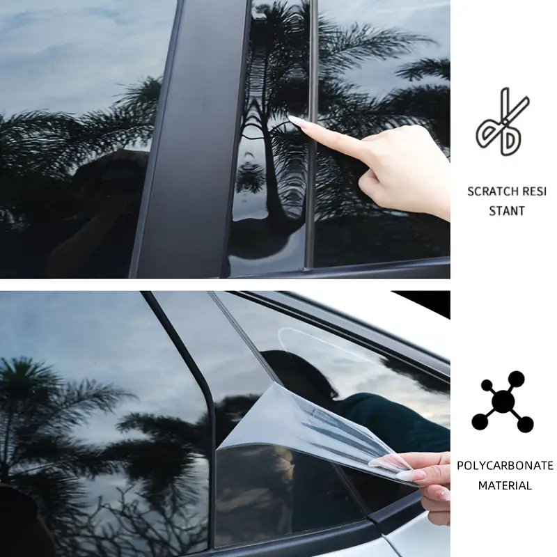 Gloss Black Pillar Post Trim For 2017-2022 Honda CR-V - 6pc Window Door Cover Set